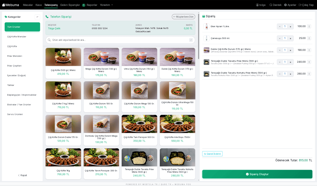 Telesipariş (Caller ID)